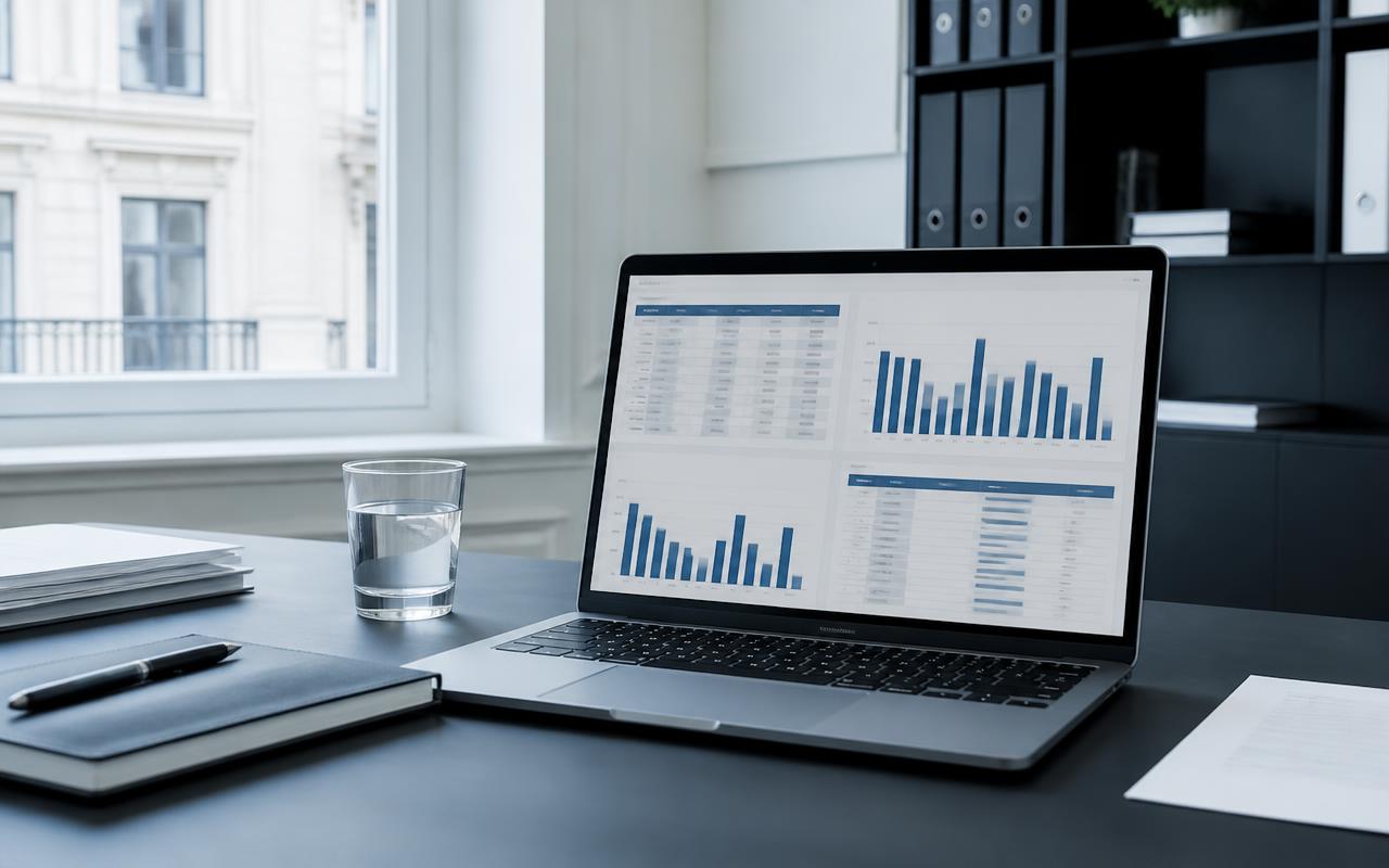 Payment operations on an office laptop